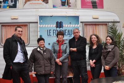 Maryvonne Blondin, Nicolas Jambon, Marie Lacoux et l'équipe du Fourneau