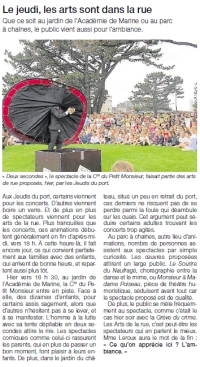 Le jeudi, les arts sont dans la rue